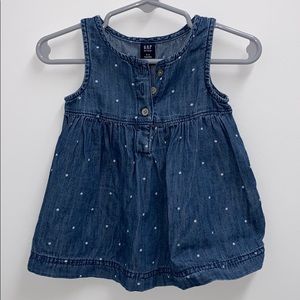 Baby Gap Denim Dot Dress 3-6m